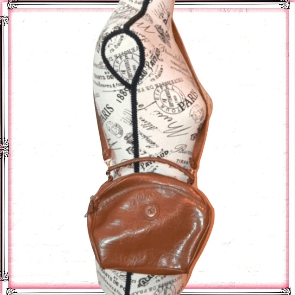 Vintage Avanti Brown Leather Canteen Crossbody Bag